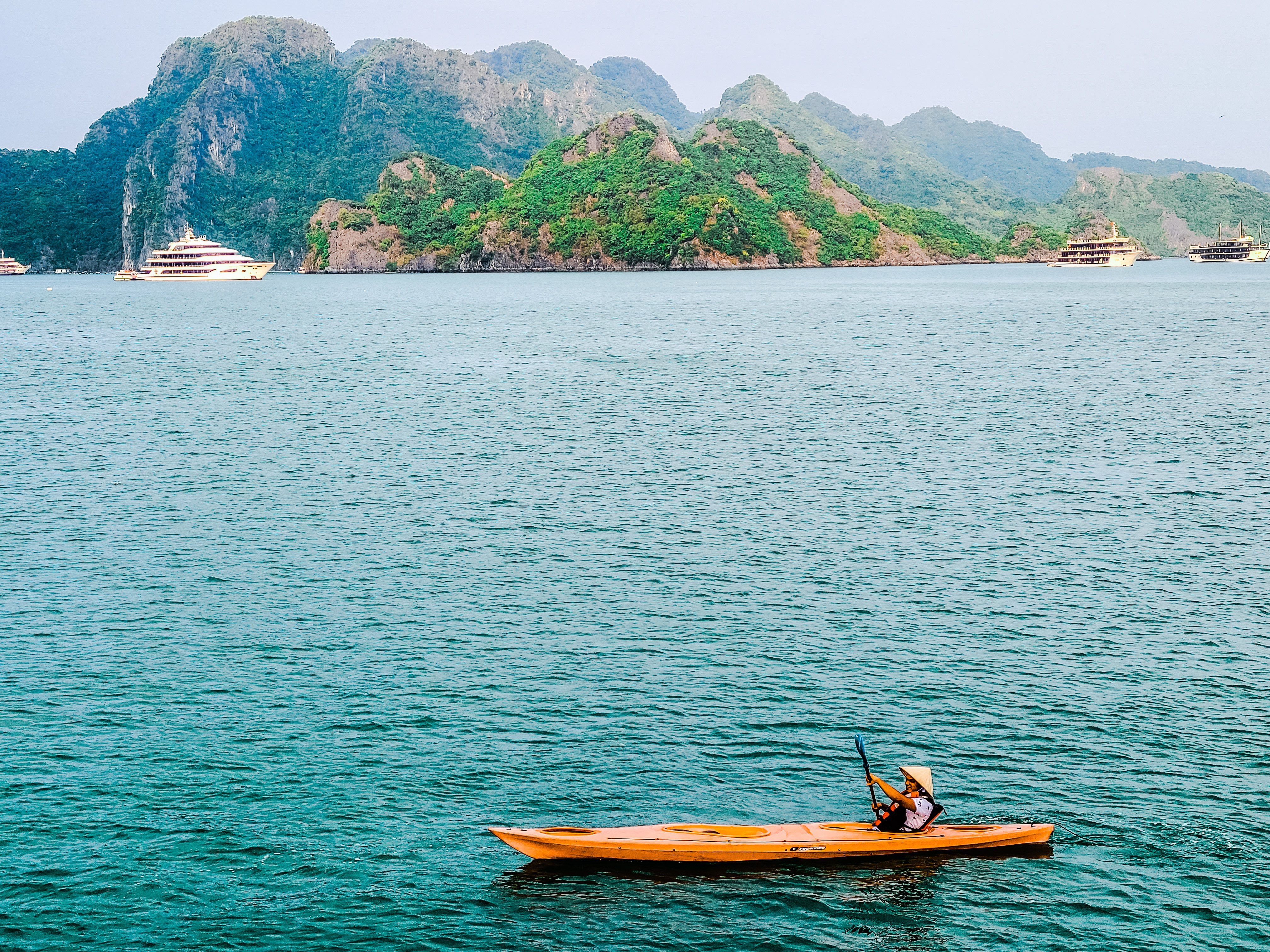 Kayaking Through H Long Bay, Vietnam