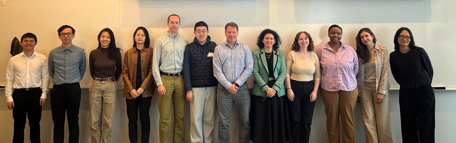 From left to right: Chengpiao Huang, Tianyu Wang, Naimeng Ye, Ayeong Lee, Isaac Scheinfeld, Bingzhao Li, Gabriel Weintraub, Angela Quintero, Gabrielle Lamont-Dobbin, Kirsten Burr, Gina Markov & Xinni Wu
