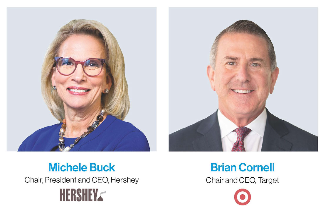 Michele Buck, Chair, President & CEO of Hershey and Brian Cornell, Chair & CEO of Target