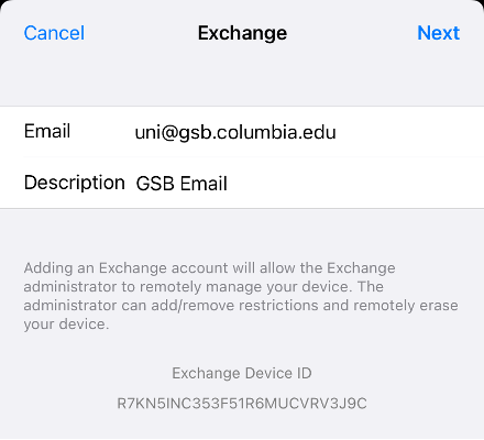 Screenshot of labeling the description “GSB Email”