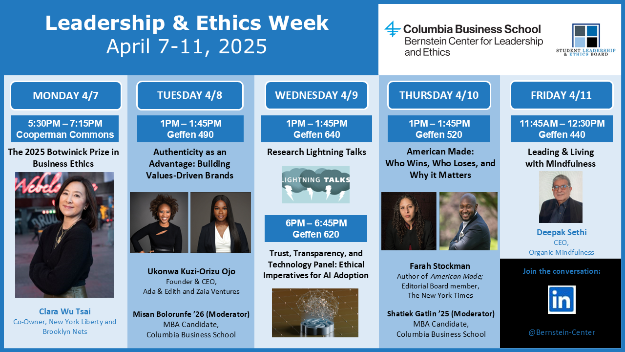 Leadership & Ethics Week Calendar