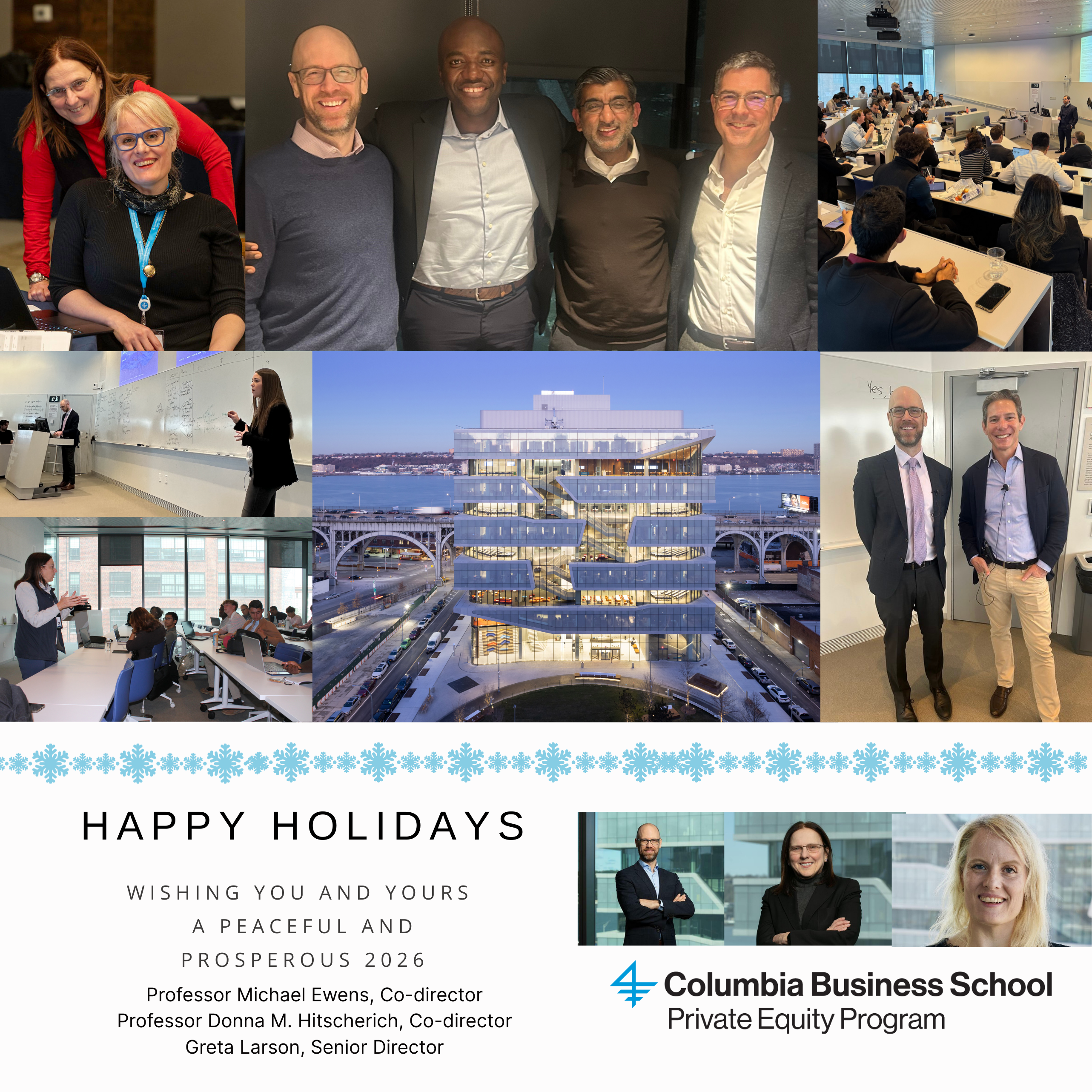 holiday greetings from the pE program with photos of the faculty and staff throughout the year