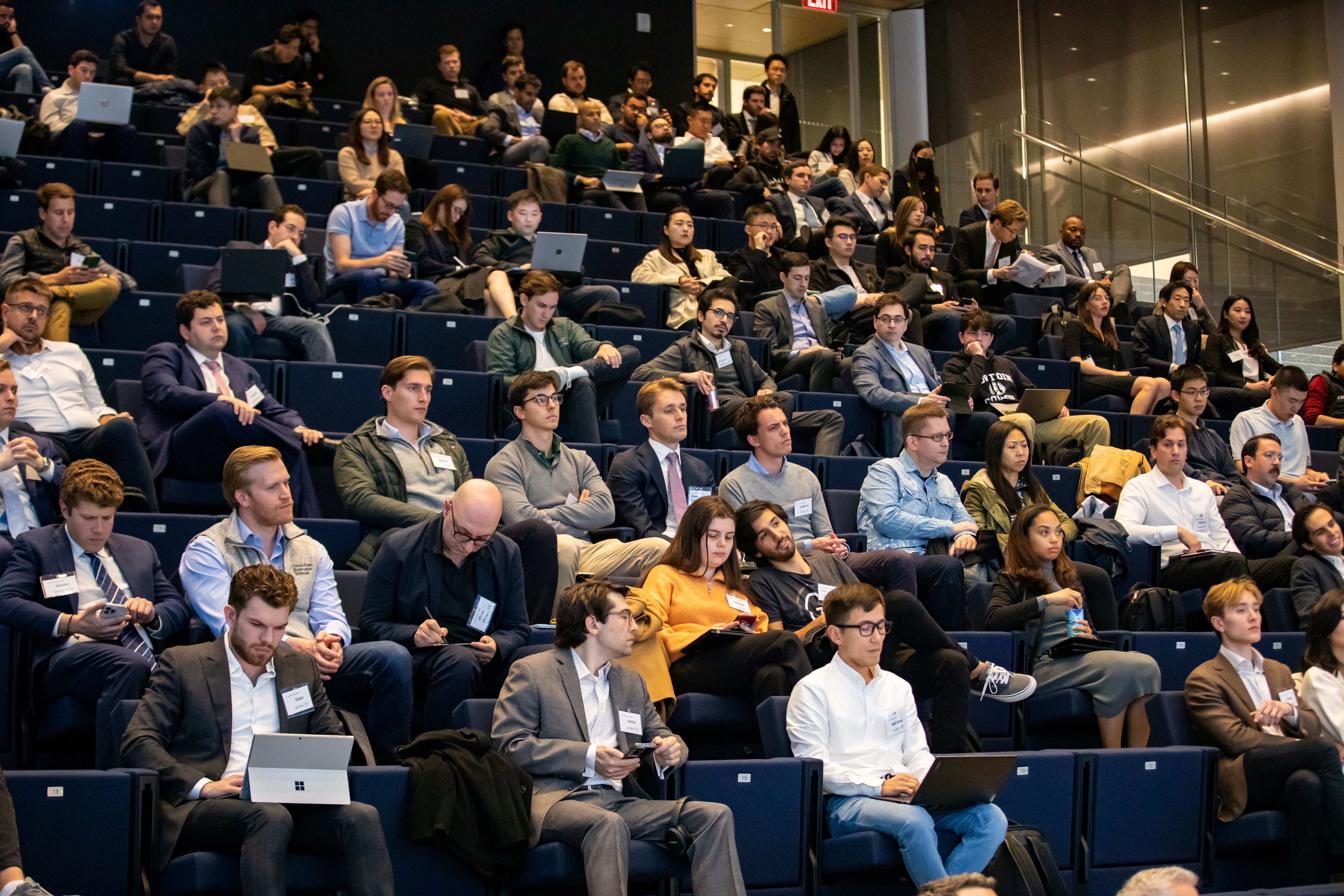 Students watch presentation 