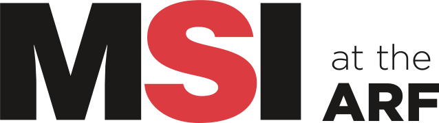 MSI at the ART in black letter with the S in red