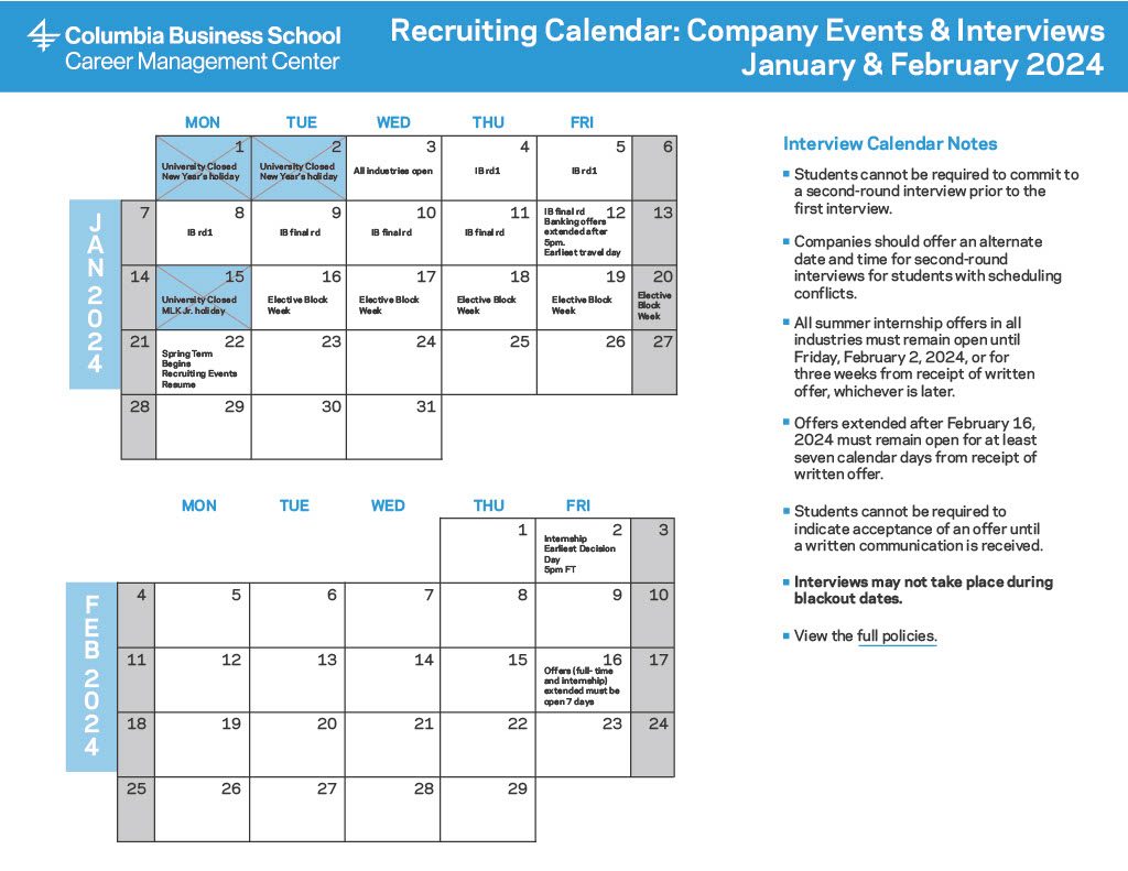 Recruiting Calendar Jan Feb 2024