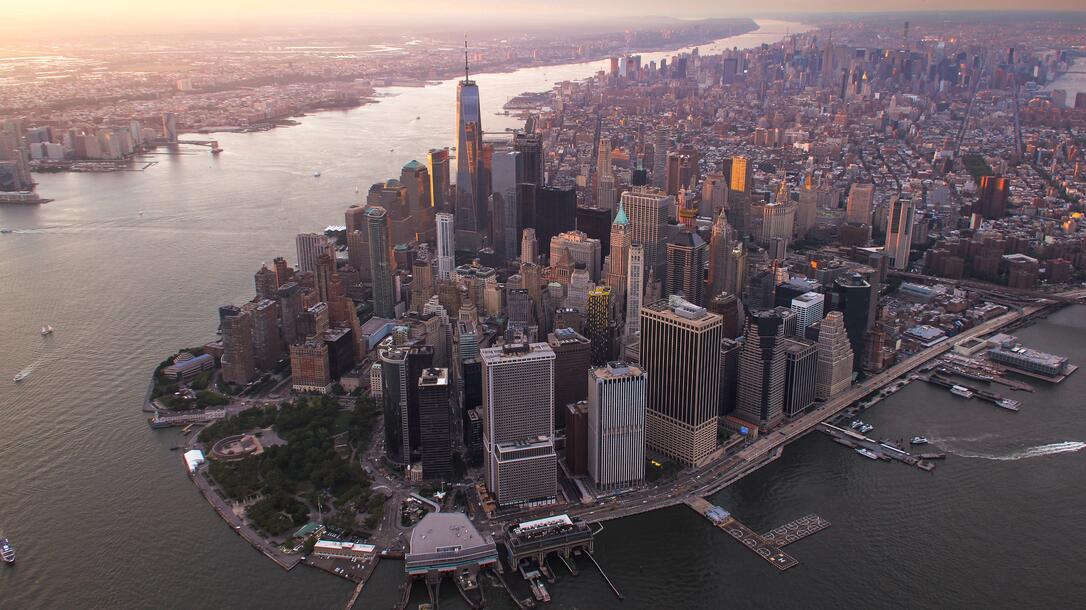 Arial view of lower Manhattan