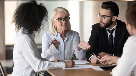 A woman negotiating