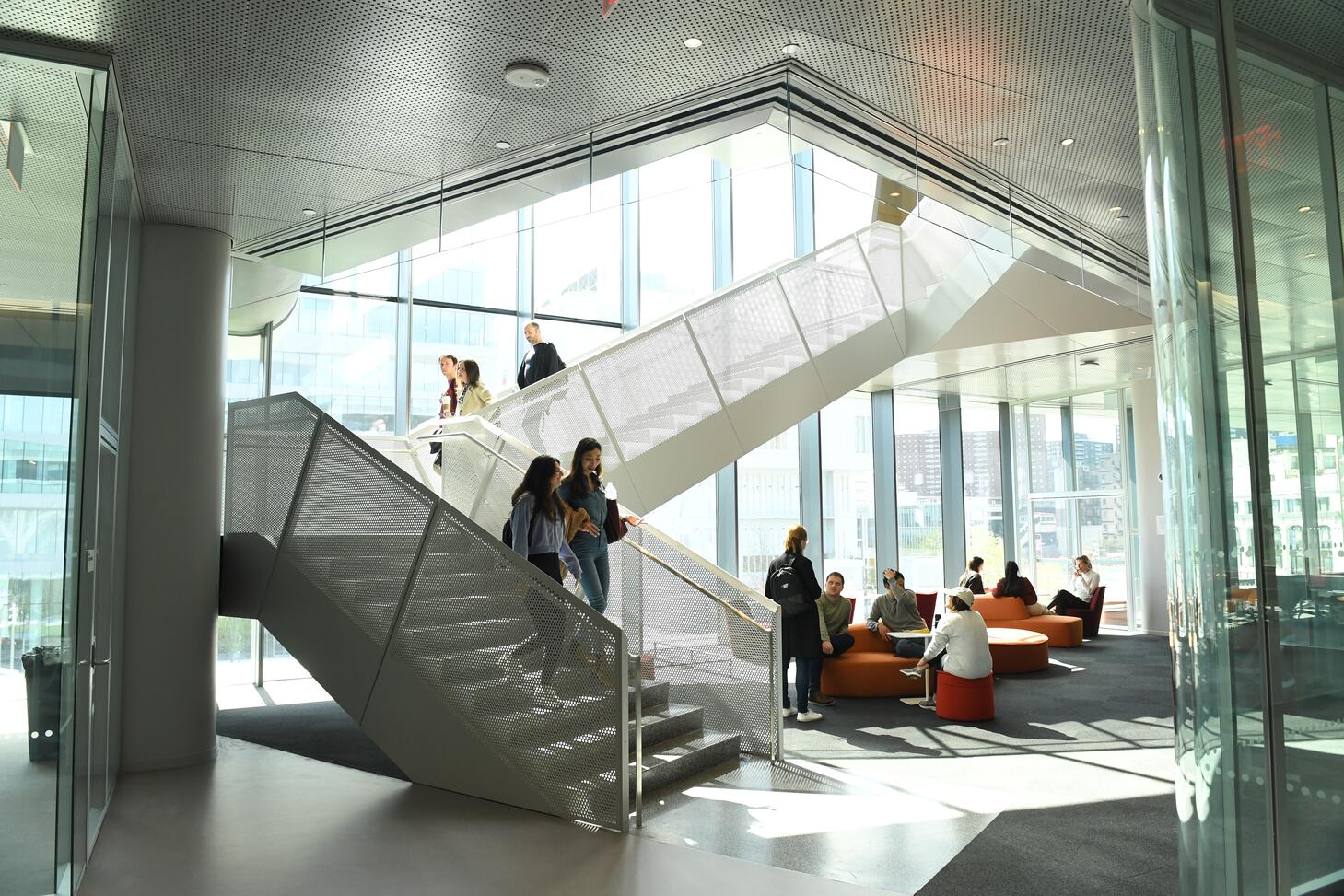 Students on the 4th floor of Henry R. Kravis Hall