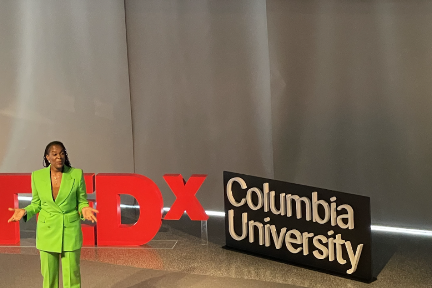 CBS Professor Valerie Purdie-Greenaway speaks at the TEDx event.