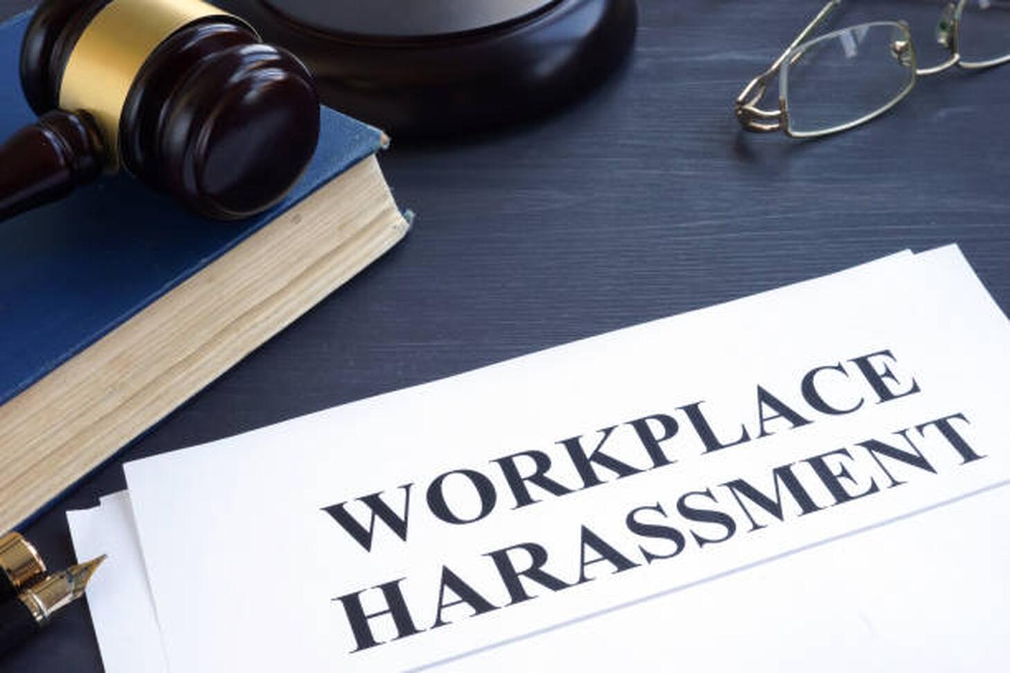 Documents about Workplace harassment in a court.