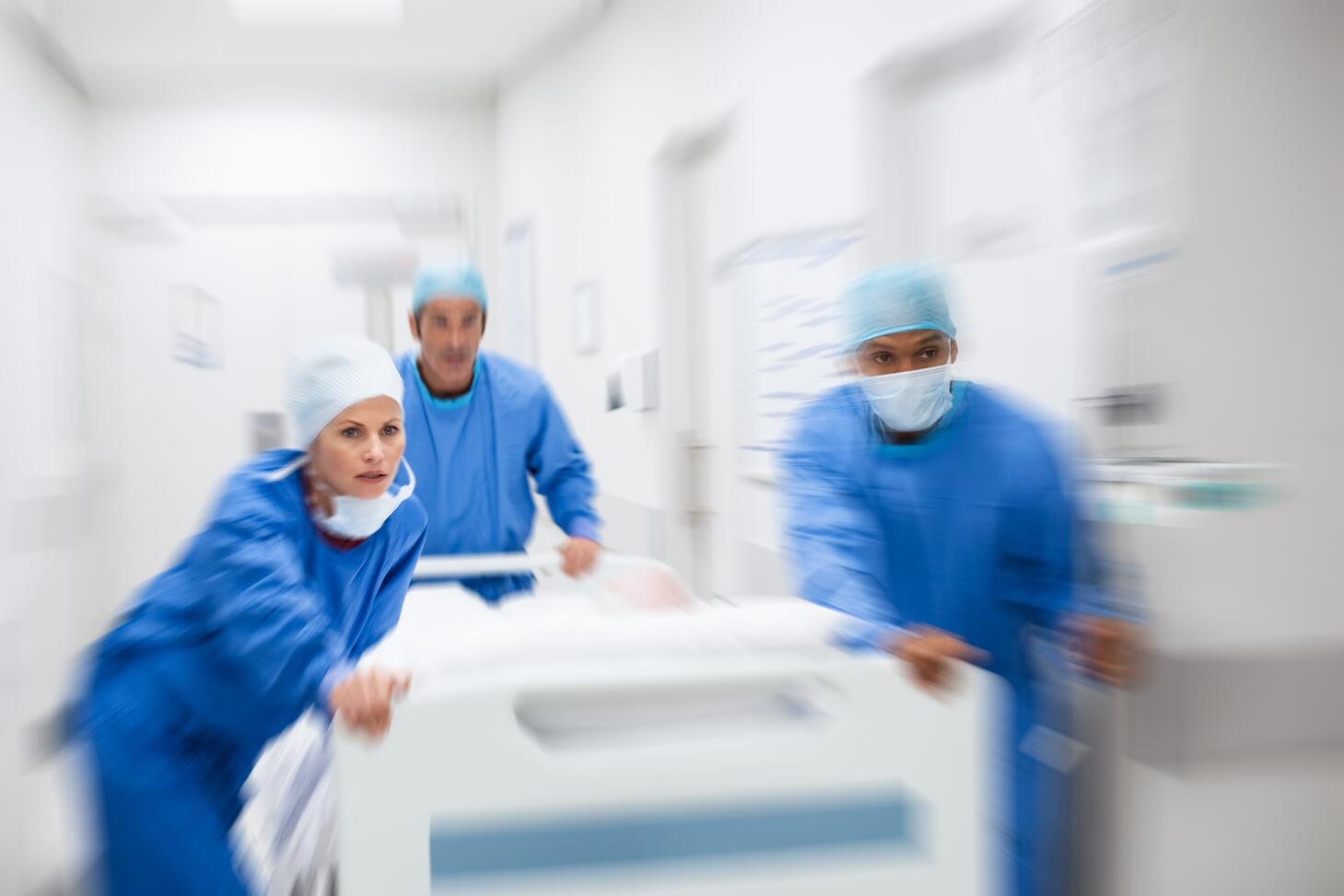 Doctors and nurses in an emergency room