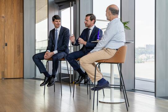 André Villas-Boas, President of FC Porto, and Michele Montesi ‘23, Chief Strategy Officer of FC Porto, in a conversation moderated by CBS Professor Jonathan Knee