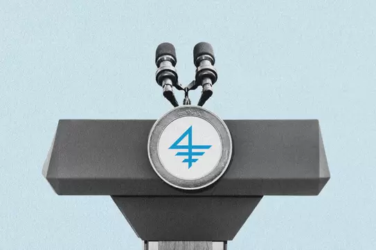 stylized podium on a light blue background with the CBD Hermes mark in the center