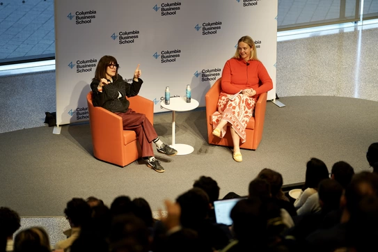 Jaycee Pribulsky ‘01 (left), Chief Sustainability Officer at Nike.