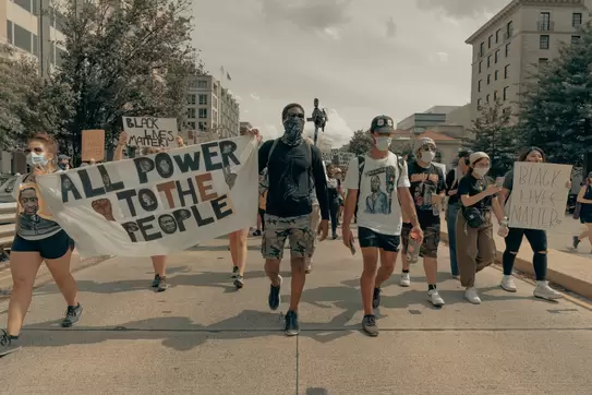 Black Lives Matter protestors march in Washington, DC