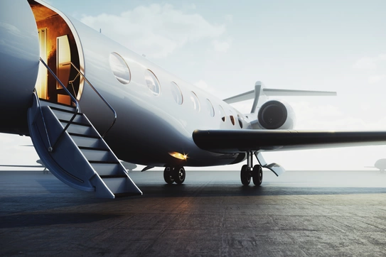 private jet on tarmac
