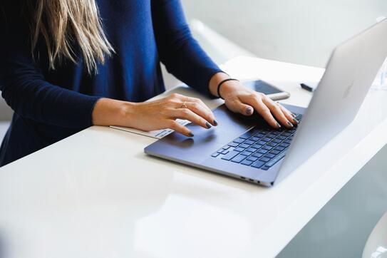 Woman using a computer