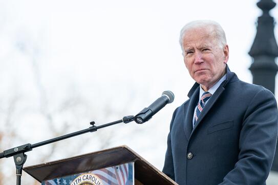 Joe Biden at a podium 
