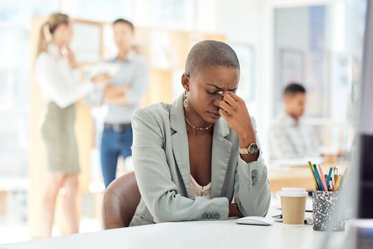Worker feeling burned out