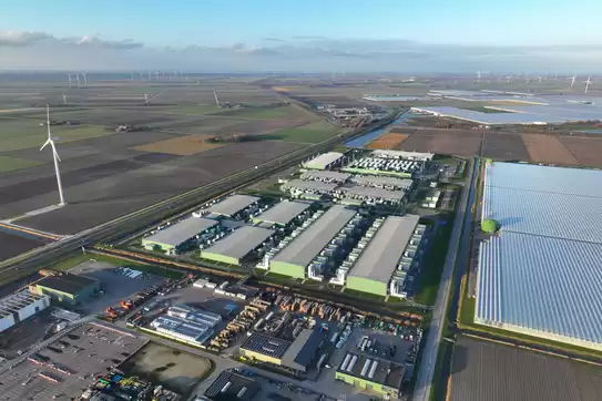 Data center and wind turbines