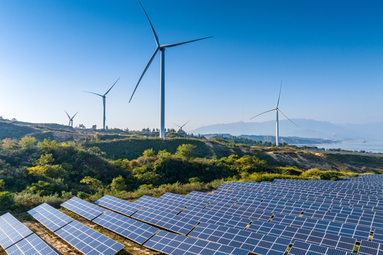 Solar panels and wind power generation equipment