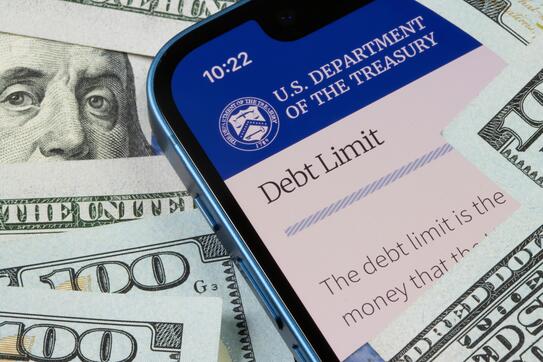 Webpage of Debt Limit is seen on the U.S. Department of the Treasury website on a smartphone
