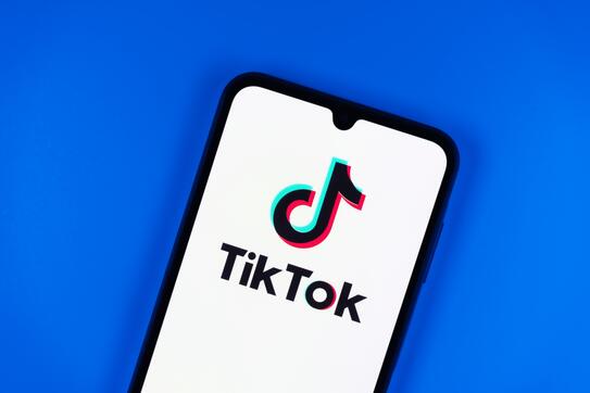 TikTok logo on a smartphone