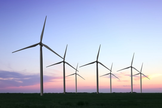 Wind turbines in a wind farm