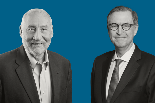 Professor Joseph Stiglitz and Dean Emeritus Glenn Hubbard 