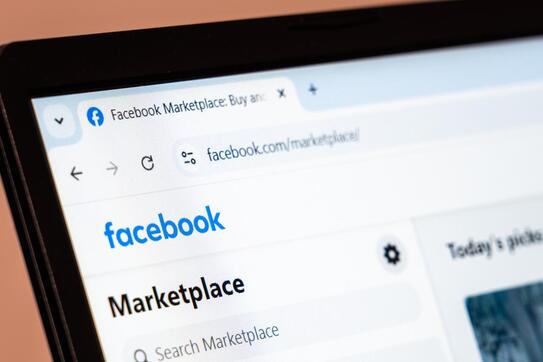Facebook Marketplace on a laptop