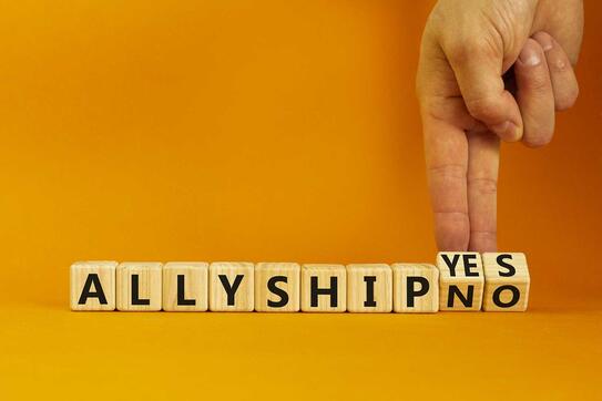 Allyship yes-no symbol concept words in wooden-cubes. Photo by Dzmitry Dzemidovich on Dreamstime.com
