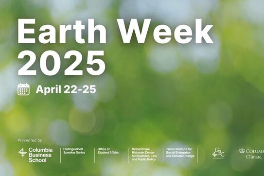 Earth Week at Columbia Business School