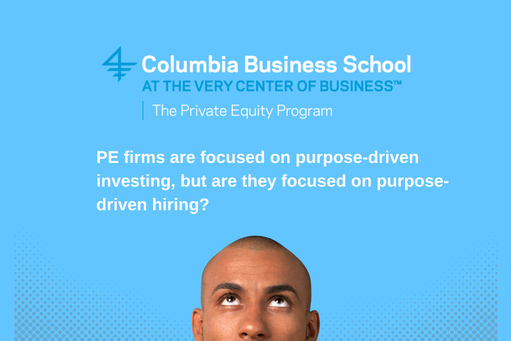 man thinking about purpose driven hiring in PE with CBS logo