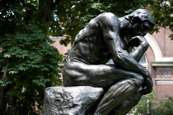 Rodin's The Thinker statue on the Morningside campus
