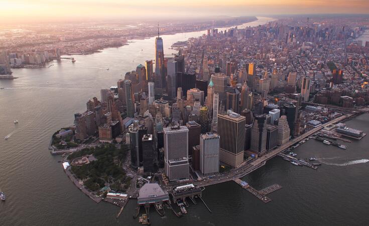 Arial view of lower Manhattan