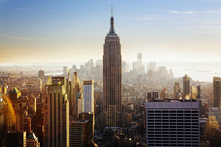 An aerial view of midtown Manhattan