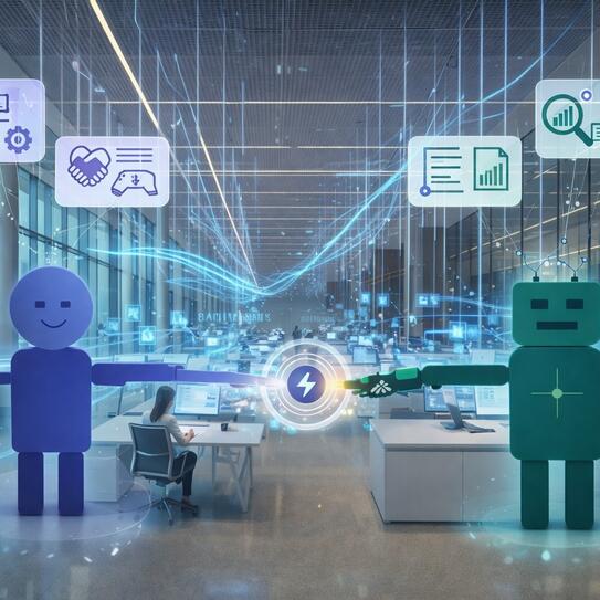 AI bots in an office setting