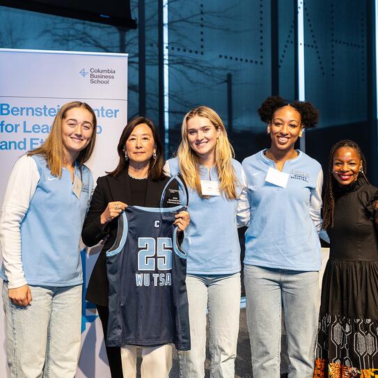 Clara Wu Tsai accepting the 2025 Botwinick Prize